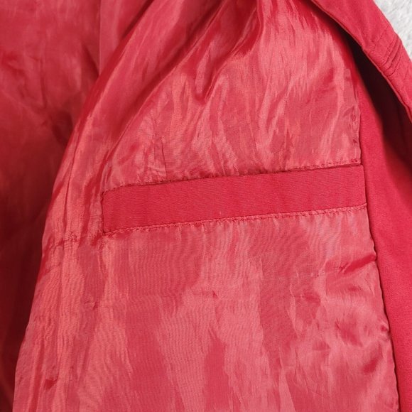 Vintage Windbreaker Mens Jacket Windbreaker Crew Collar Zip Pockets Lined Red XL - Picture 14 of 14